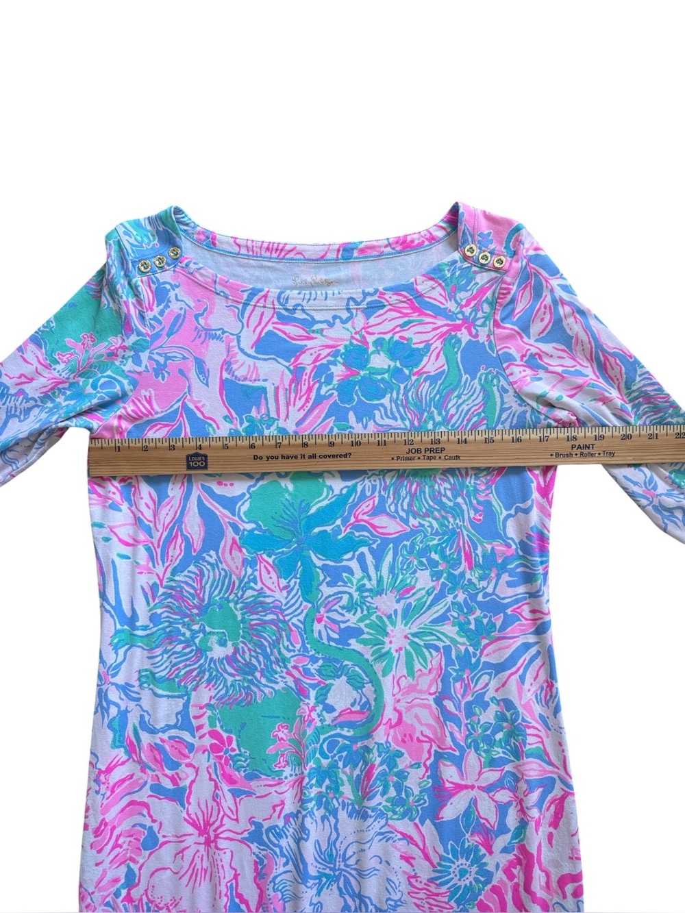 Lilly Pulitzer Sophie Dress L Viva La Lilly Tropical Floral Shift Dress - Picture 9 of 10